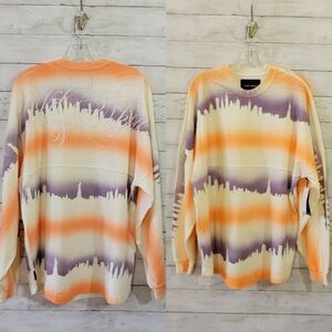 Spirit Jersey Orange Purple Airbrush Style New York City Skyline Shirt Size M/L